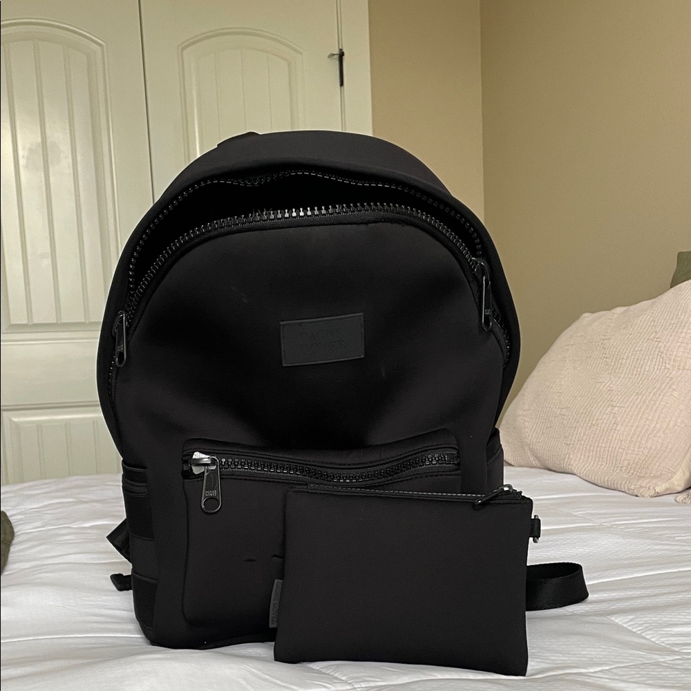Dagne Dover Black Neoprene Mini Backpack with Pouch - Picture 4 of 5